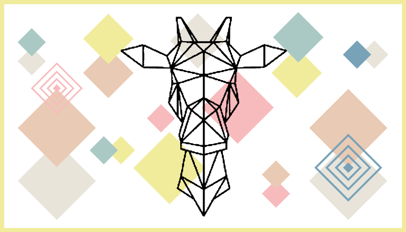 Abstrakti origami-kirahvi teinin vinyylimatto - Tenstickers