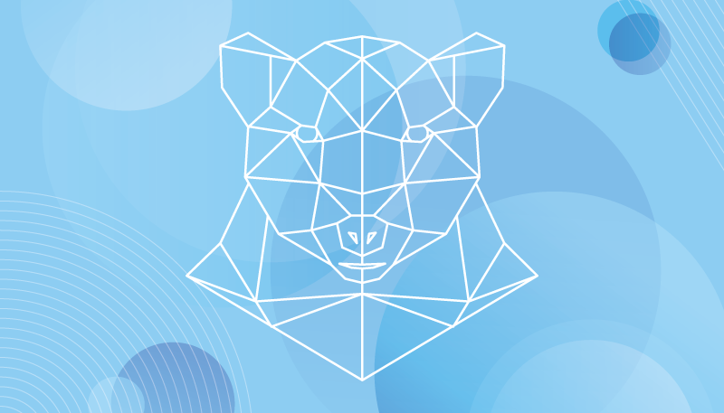 Geometrinen karhun ääriviiva eläin vinyylimatto - Tenstickers