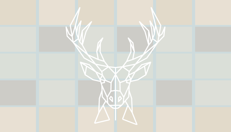 Geometrinen hirven näyttö eläin vinyylimatto - Tenstickers