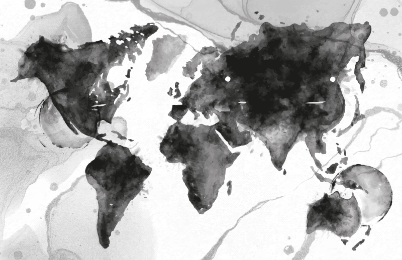 Abstrakti karttakuva maailmakartta vinyylimatto - Tenstickers