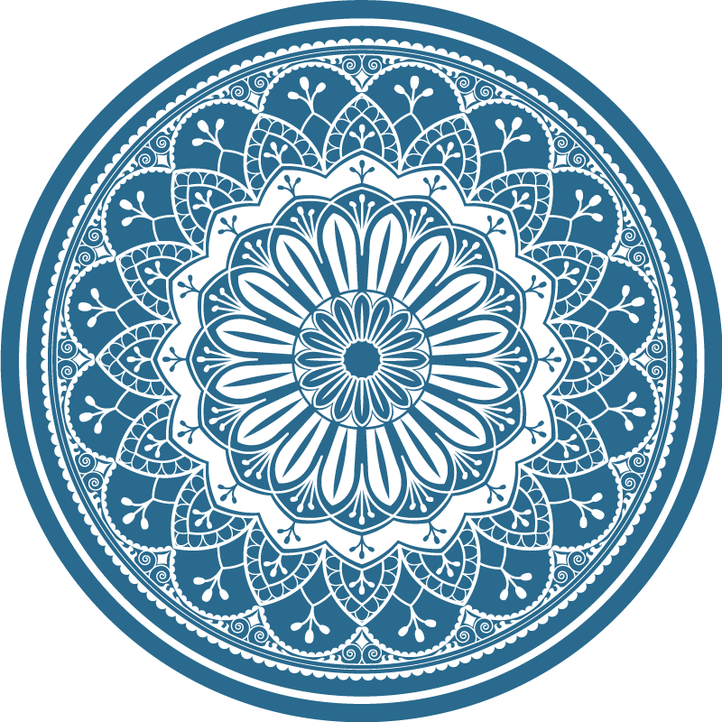 Iso mandala sinisellä vinyylimatto mandala - Tenstickers