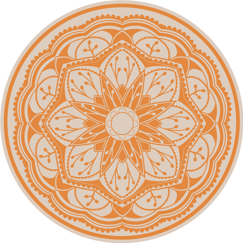 Elegantti pyöreä motiivi mandala vinyylimatto - Tenstickers