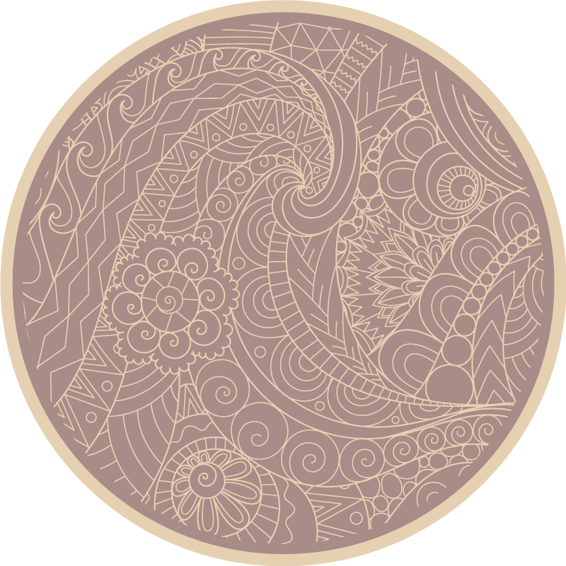 Beige mosaiikki mandalalla vinyylimatto mandala - Tenstickers