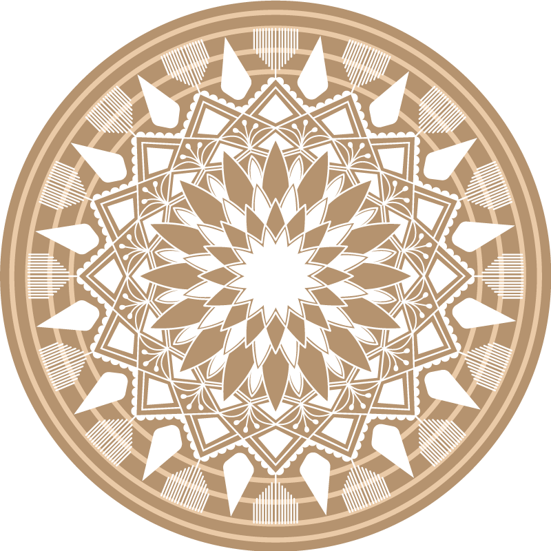 Hienostunut geometria mandala vinyylimatto - Tenstickers