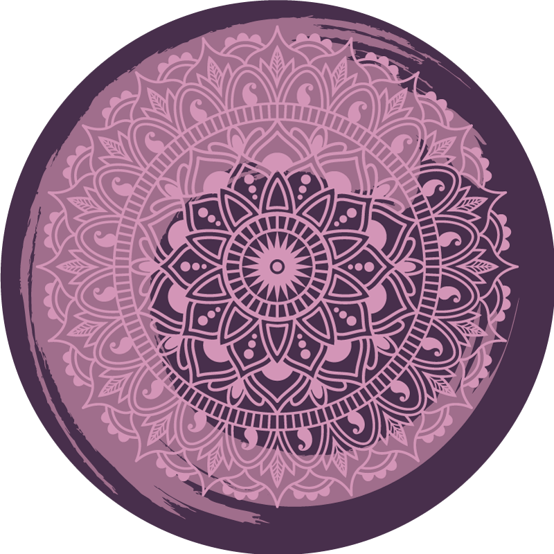 Koristeellinen vaaleanpunainen motiivi mandala vinyylimatto - Tenstickers