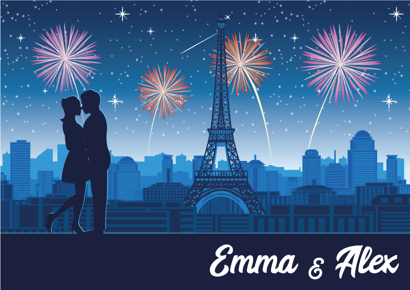 Pariisilainen romanssi nimi vinyylimatto - Tenstickers