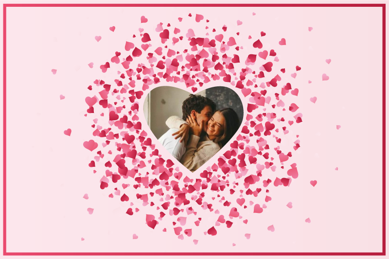 Sydämen muoto valokuvalla Vinyylimatto makuuhuoneeseen - Tenstickers