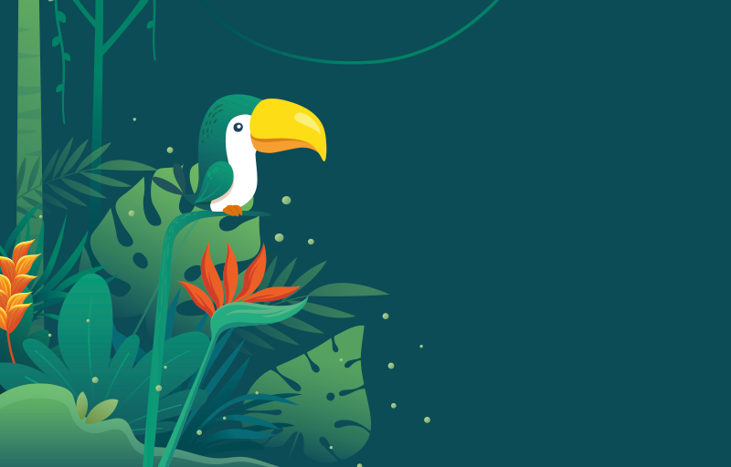 Trooppinen tukaani kohtaus luonto vinyylimatto - Tenstickers