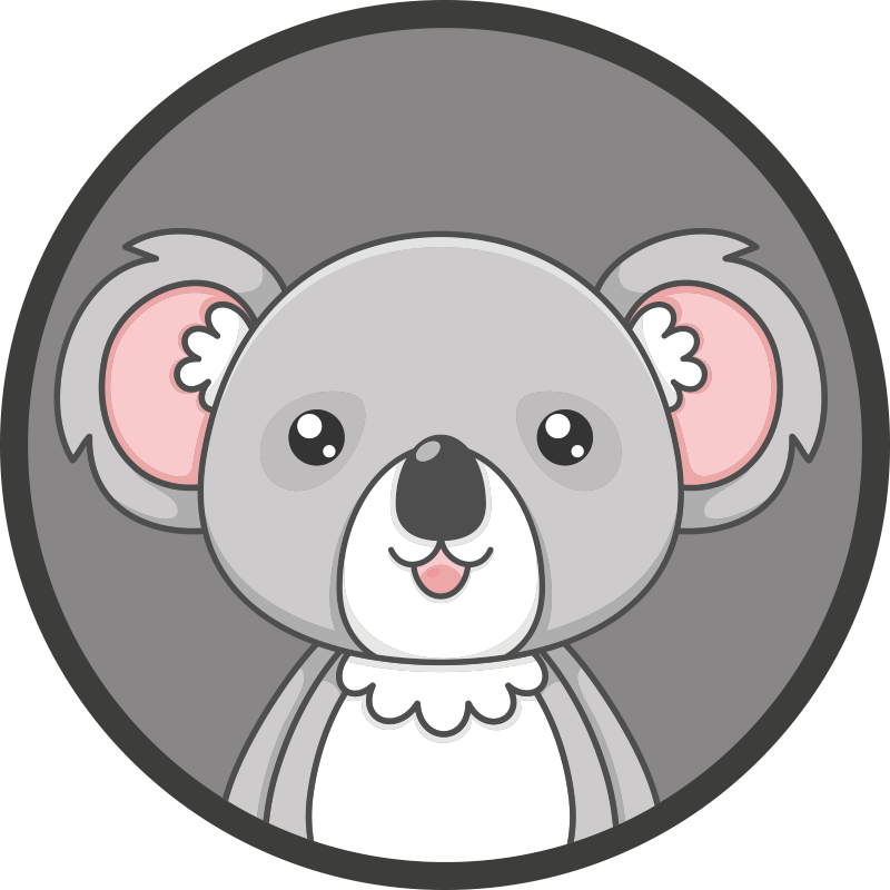 Söpö koala-kuva lastenhuone vinyylimatto - Tenstickers