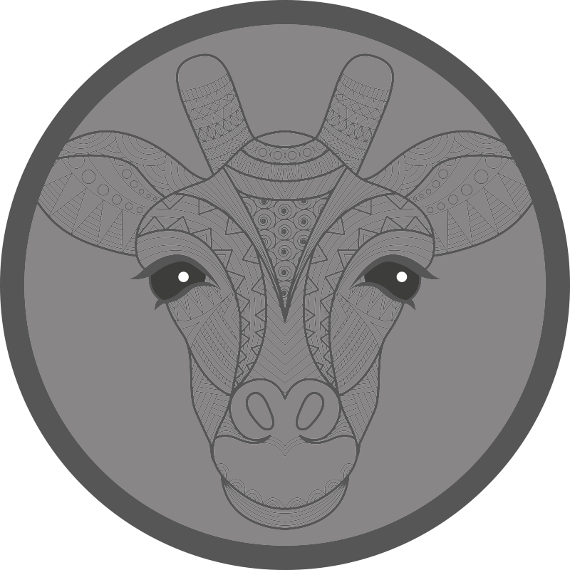 Harmaa kirahvikuvio eläin vinyylimatto - Tenstickers