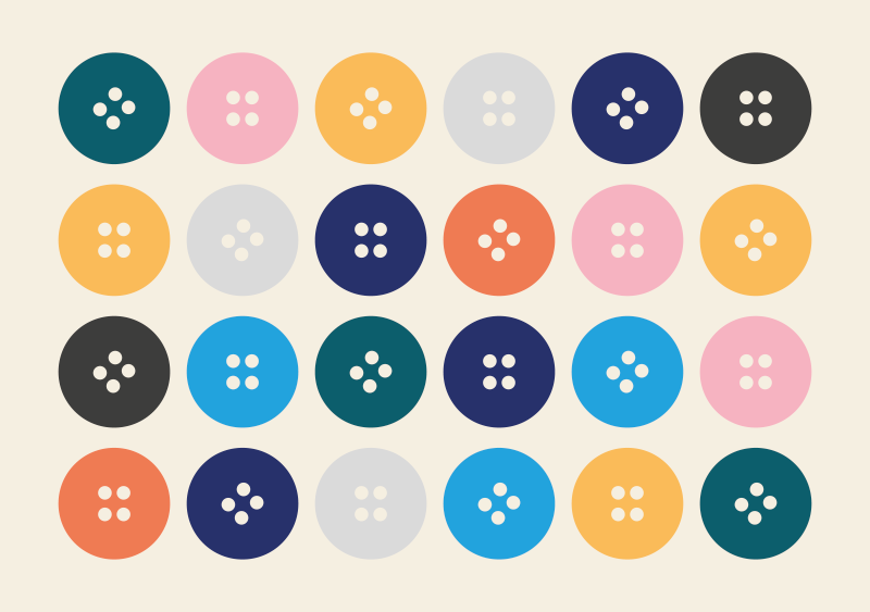 Värikkäät napit Vauvan huoneen vinyylimatto - Tenstickers