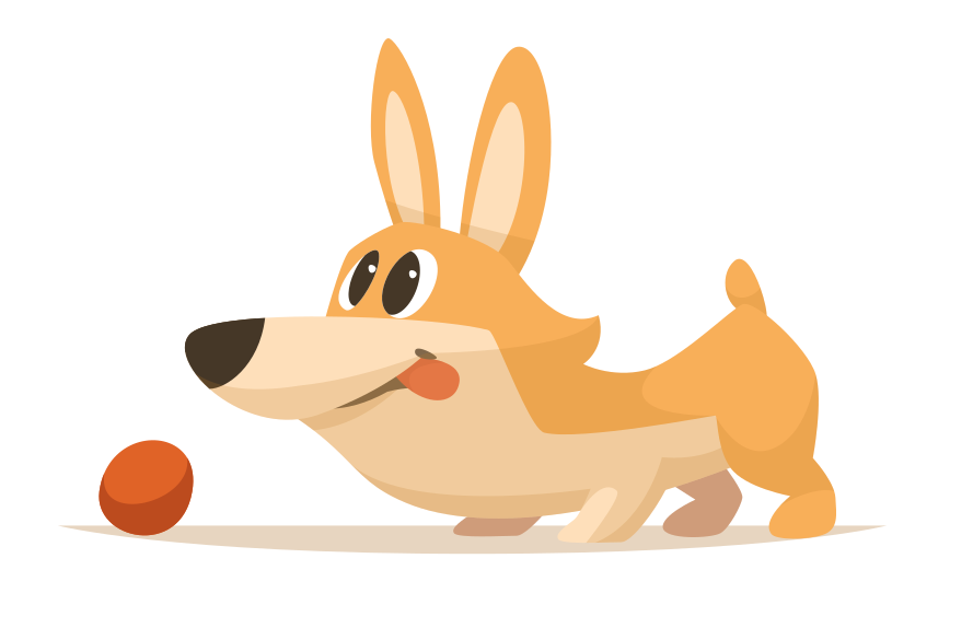 Hauska pieni koira vinyylimatto suorakulmainen - Tenstickers