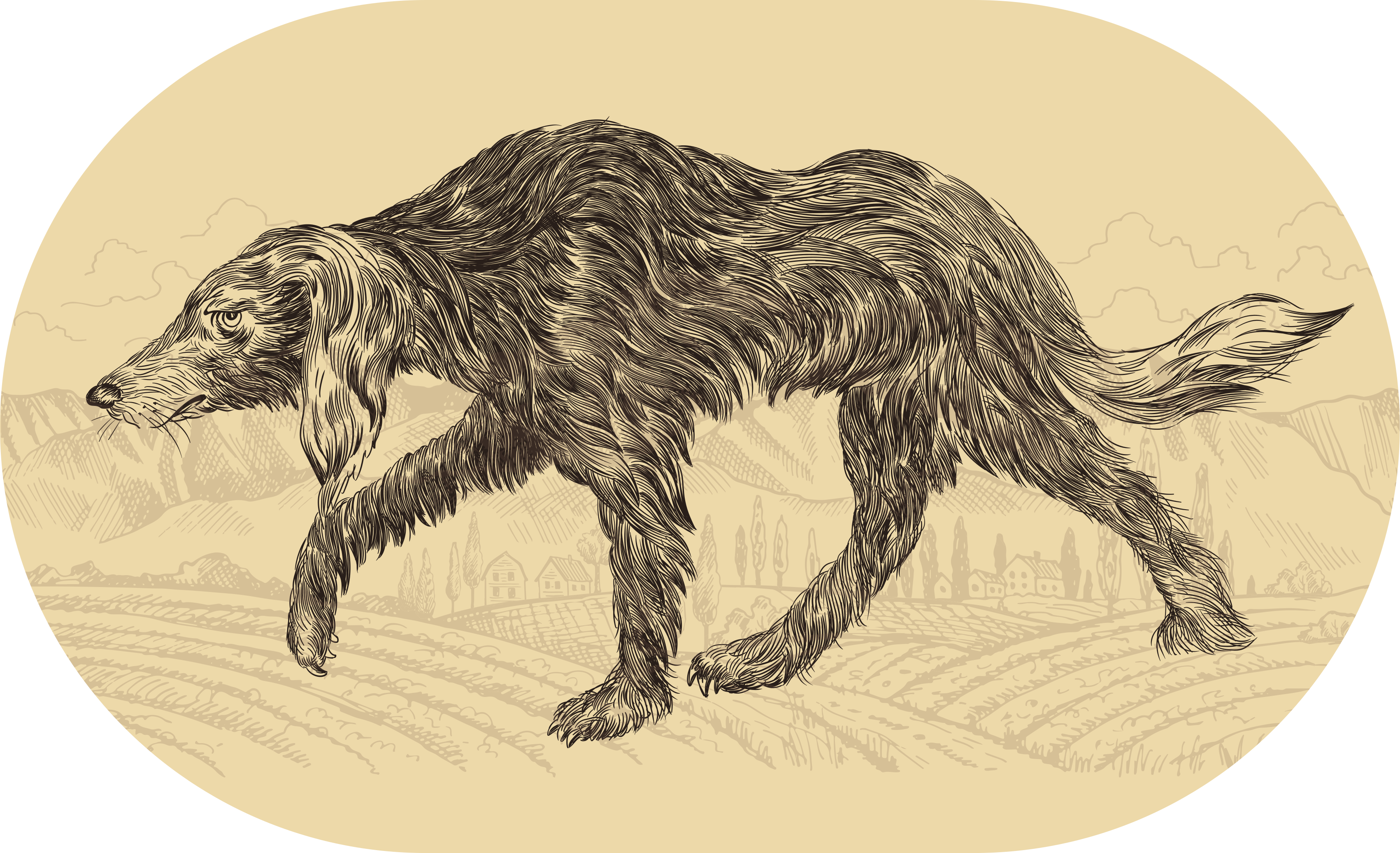 Elegantti koiran siluetti eläin vinyylimatto - Tenstickers