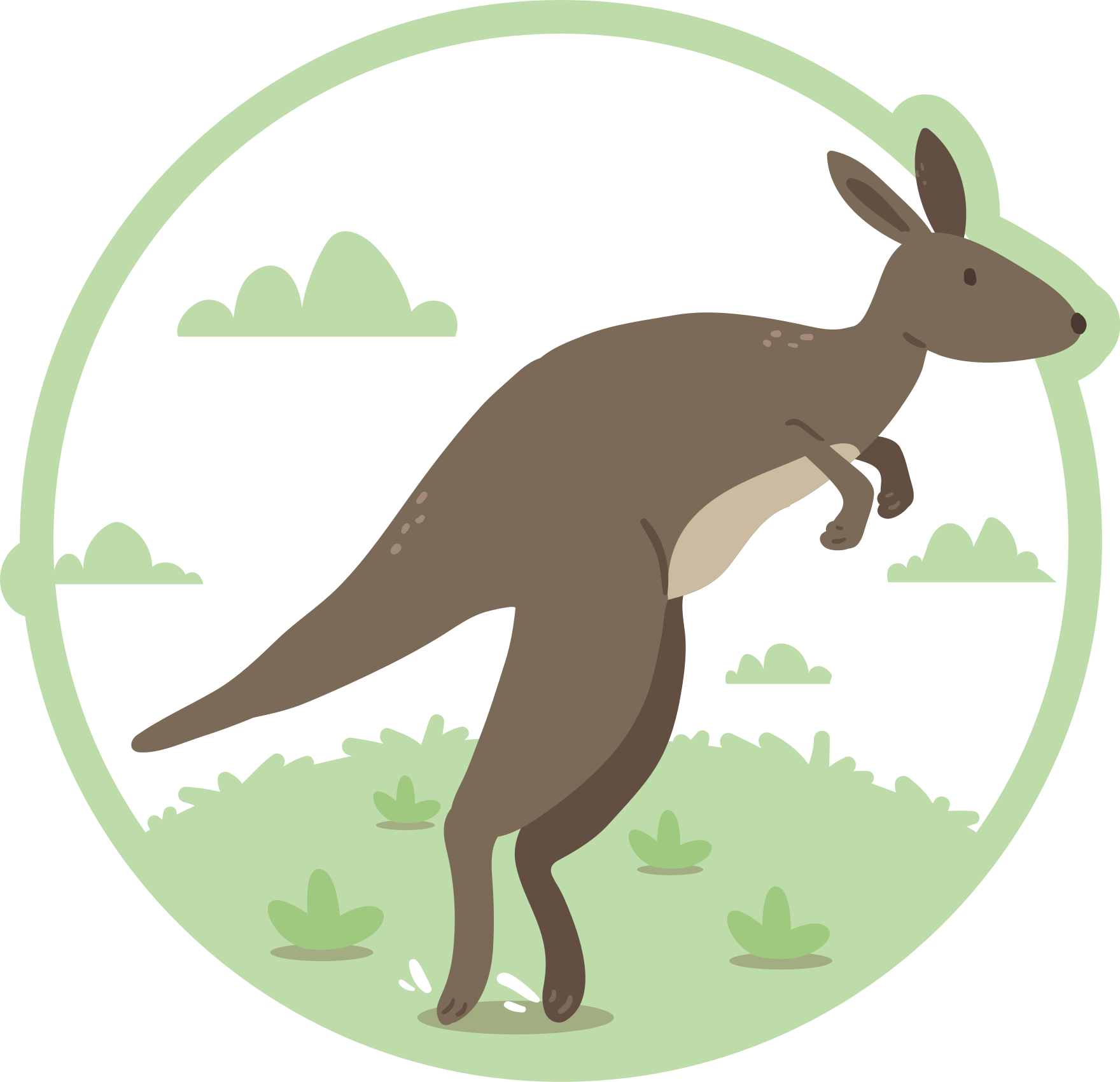 Kangaroo hyppy lastenhuone vinyylimatto - Tenstickers