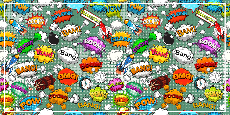 Sarjakuvaäänitehosteet teinin vinyylimatto - Tenstickers