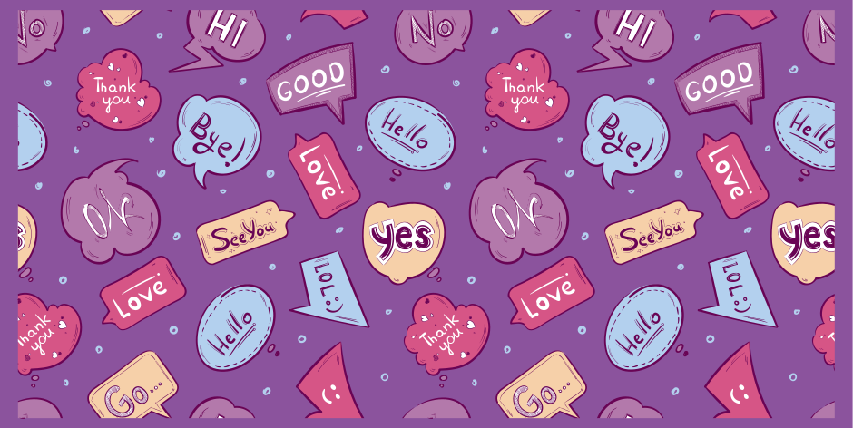 Värikkäitä viestikuplia lauseke vinyylimatto - Tenstickers