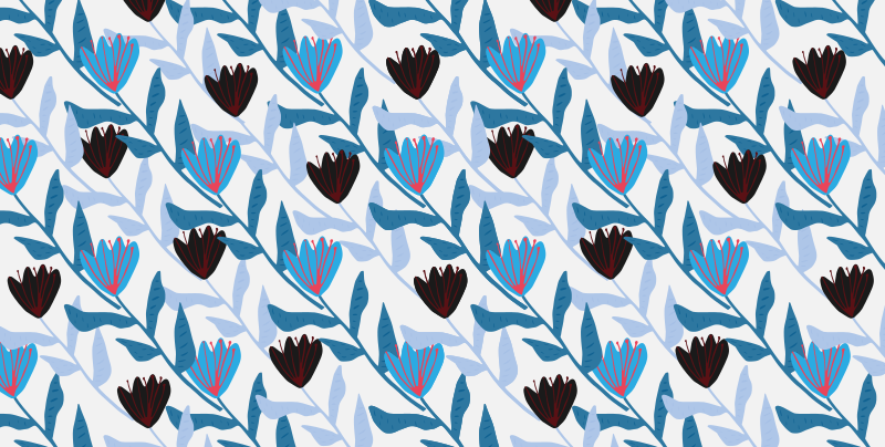 Kasvitieteellinen lehtiasetelma kukka vinyylimatto - Tenstickers