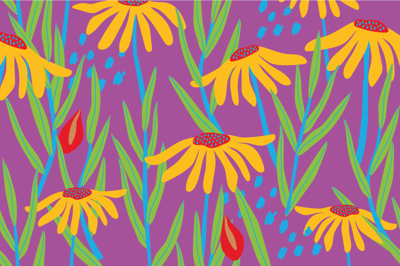 Violetti kasviasetelma kukka vinyylimatto - Tenstickers