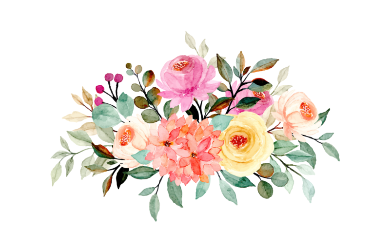 Piirrettyjä kukkia maalilla kukka vinyylimatto - Tenstickers