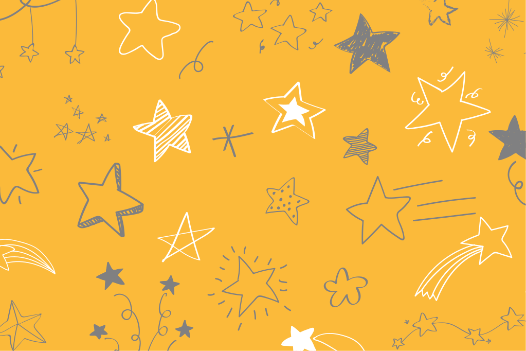 Tähtikirkkaan yön kuviot tähti vinyylimatto - Tenstickers