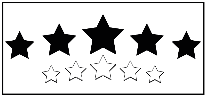 Valkoinen ja musta motiivi tähti vinyylimatto - Tenstickers