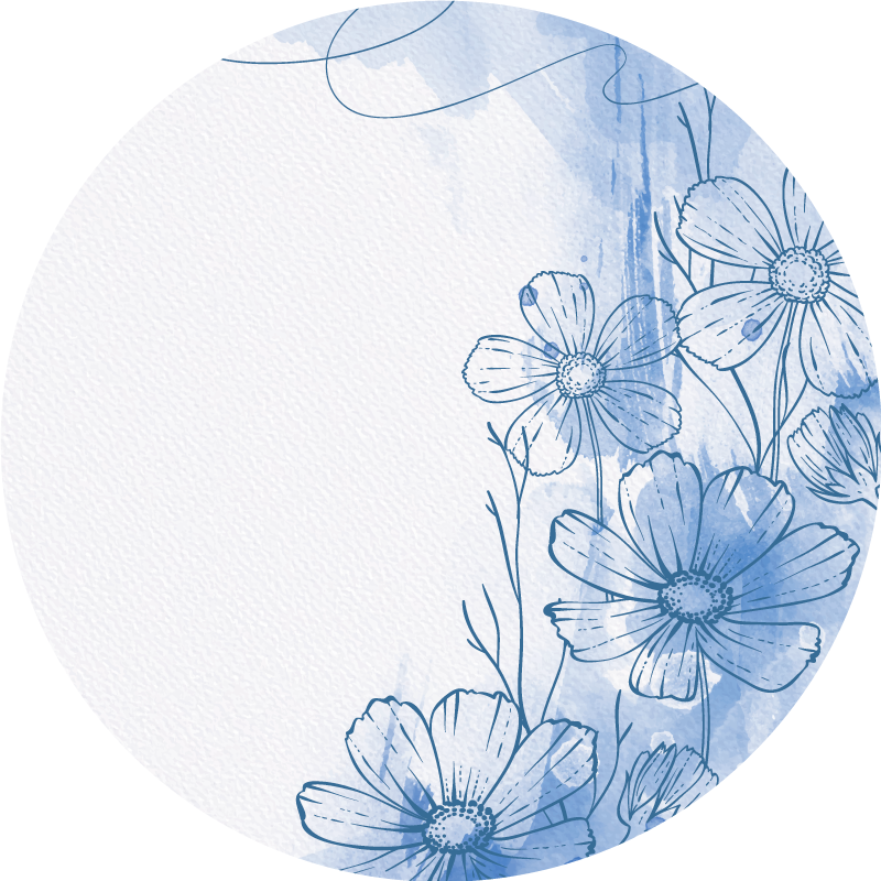 Sinisiä ohuita kukkia Luonto vinyylimatto - Tenstickers