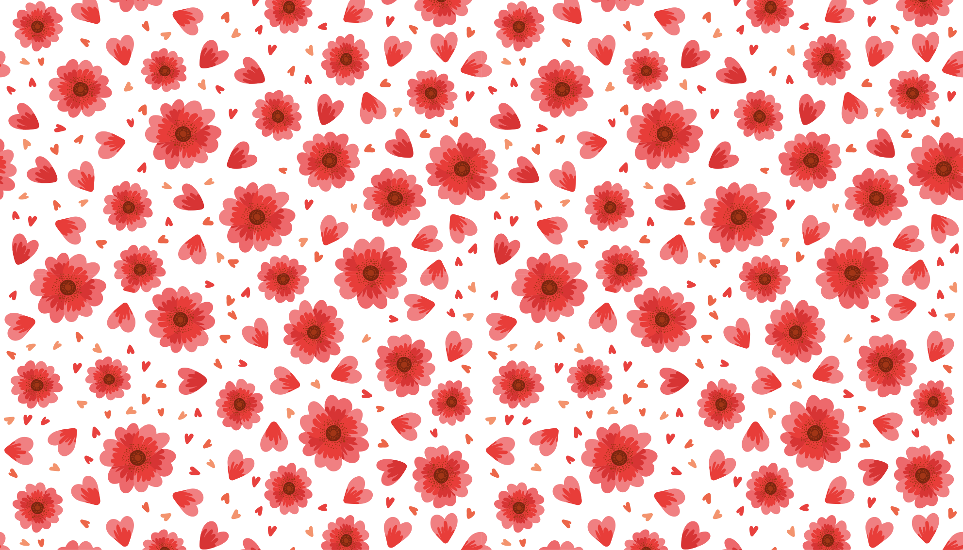 Kukkainen sydänkuvio kukka vinyylimatto - Tenstickers