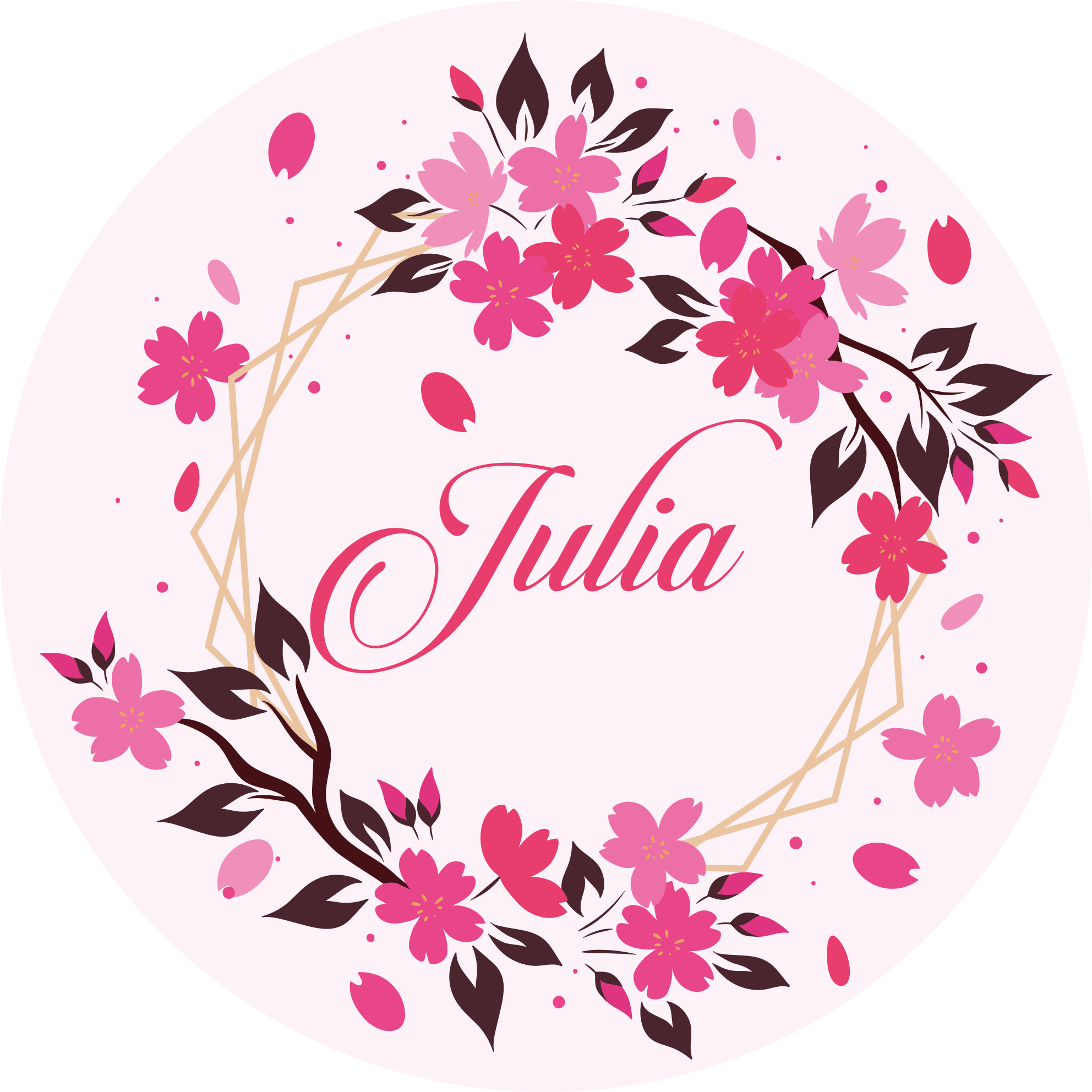 Kirsikankukkien ympyrä nimellä kukka vinyylimatto - Tenstickers