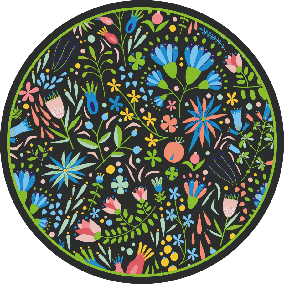 Kukkiva kasvi-vinyylimatto - Tenstickers