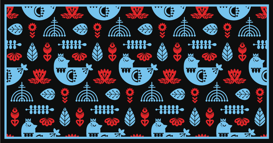 Värikkäitä kansankuvioita eläin vinyylimatto - Tenstickers
