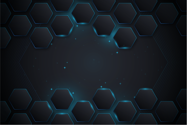 Sininen kuusikulmainen asettelu geometrinen vinyylimatto - Tenstickers