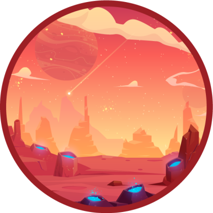 Kosminen aavikkokohtaus tähti vinyylimatto - Tenstickers