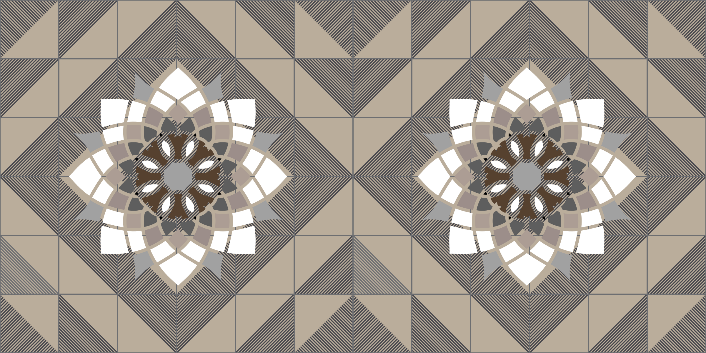 Geometrinen kukka-aihe mosaiikki vinyylimatto - Tenstickers