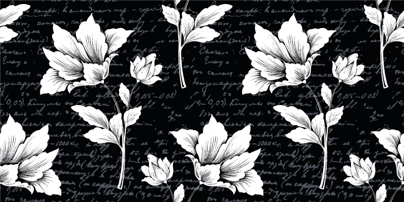 Elegantti kasvi elementti kukka vinyylimatto - Tenstickers