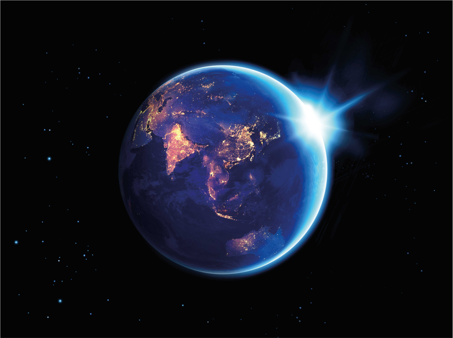 Maapallon planeettanäkymä maailmakartta vinyylimatto - Tenstickers