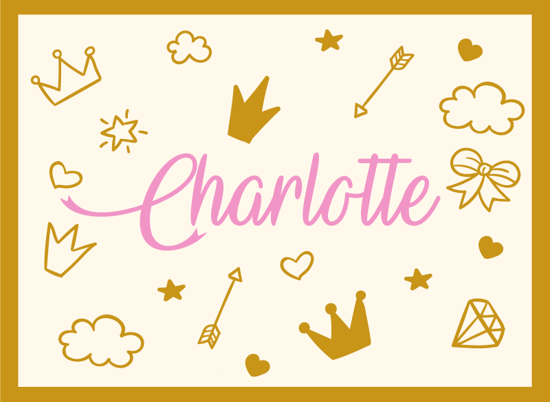 Prinsessateema nimellä nimi vinyylimatto - Tenstickers