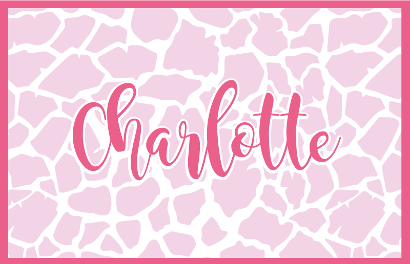 Vaaleanpunainen lehmä design nimi vinyylimatto - Tenstickers