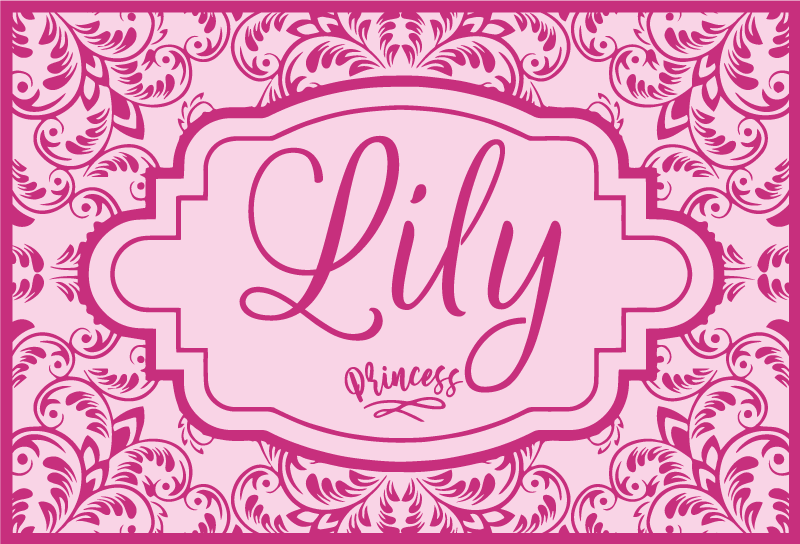 Prinsessa kukkakuvio nimi vinyylimatto - Tenstickers