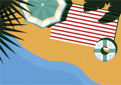 Rantapiknik-kohtaus luonto vinyylimatto - Tenstickers