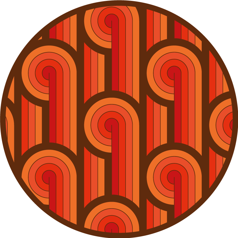 Raidalliset muodot vinyylimatto retro - Tenstickers