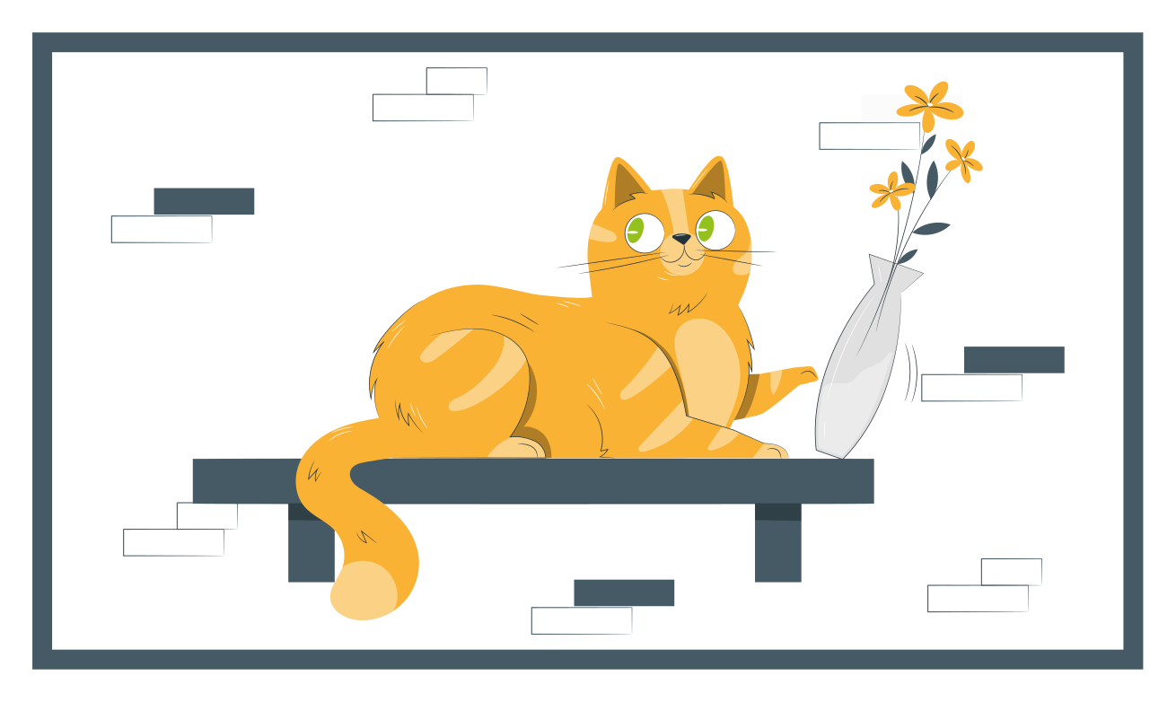 Leikkisä kissakohtaus vinyylimatto - Tenstickers