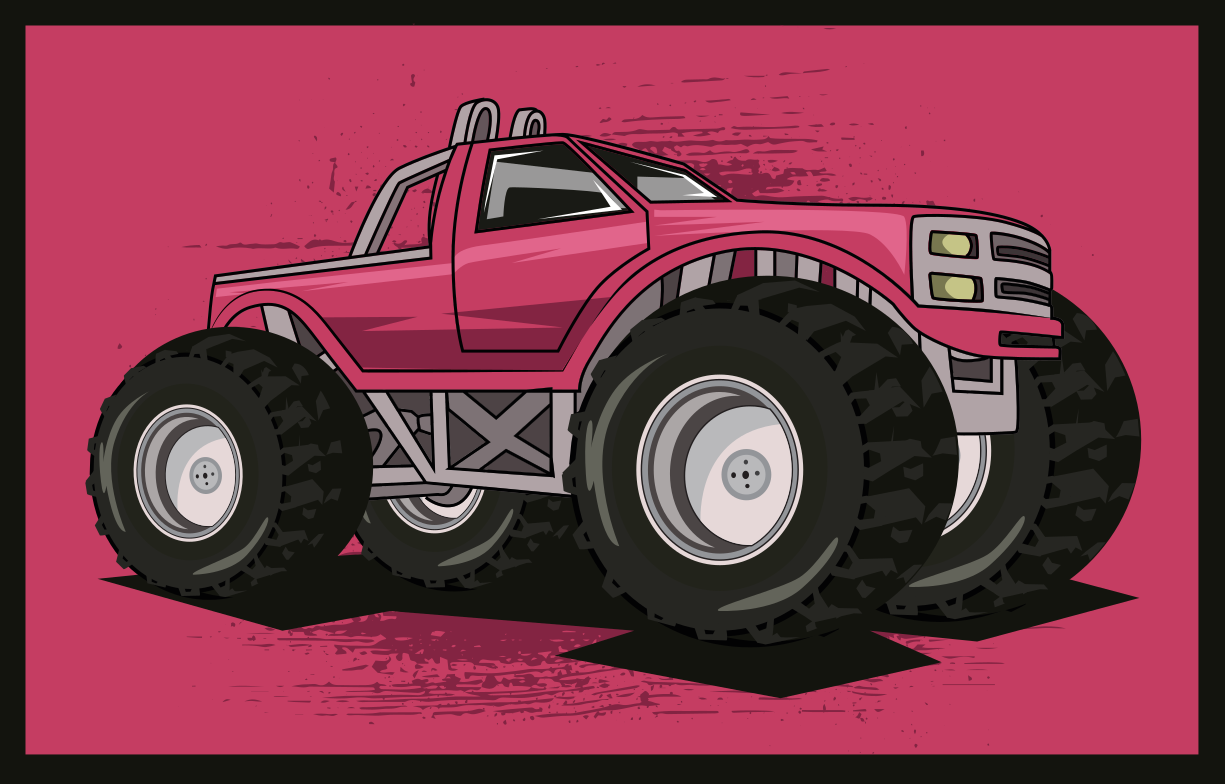 Iso monter kuorma-auto vinyylimatto olohuoneeseen - Tenstickers