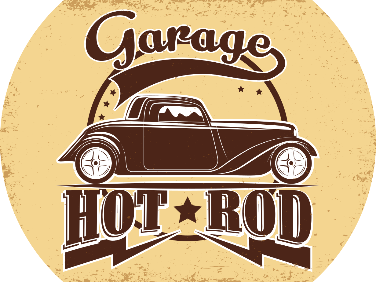 Hot rod auton viritys vinyylimatto olohuoneeseen - Tenstickers