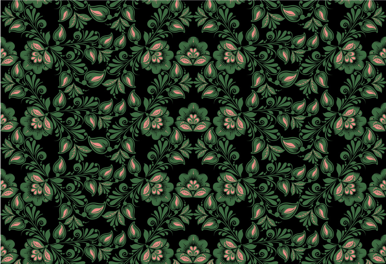 Kasvitieteellinen vihreysaihe kukka vinyylimatto - Tenstickers