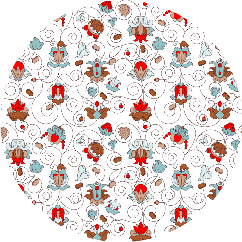 Kukkakuvioinen vinyylimatto spiraalimuodolla - Tenstickers