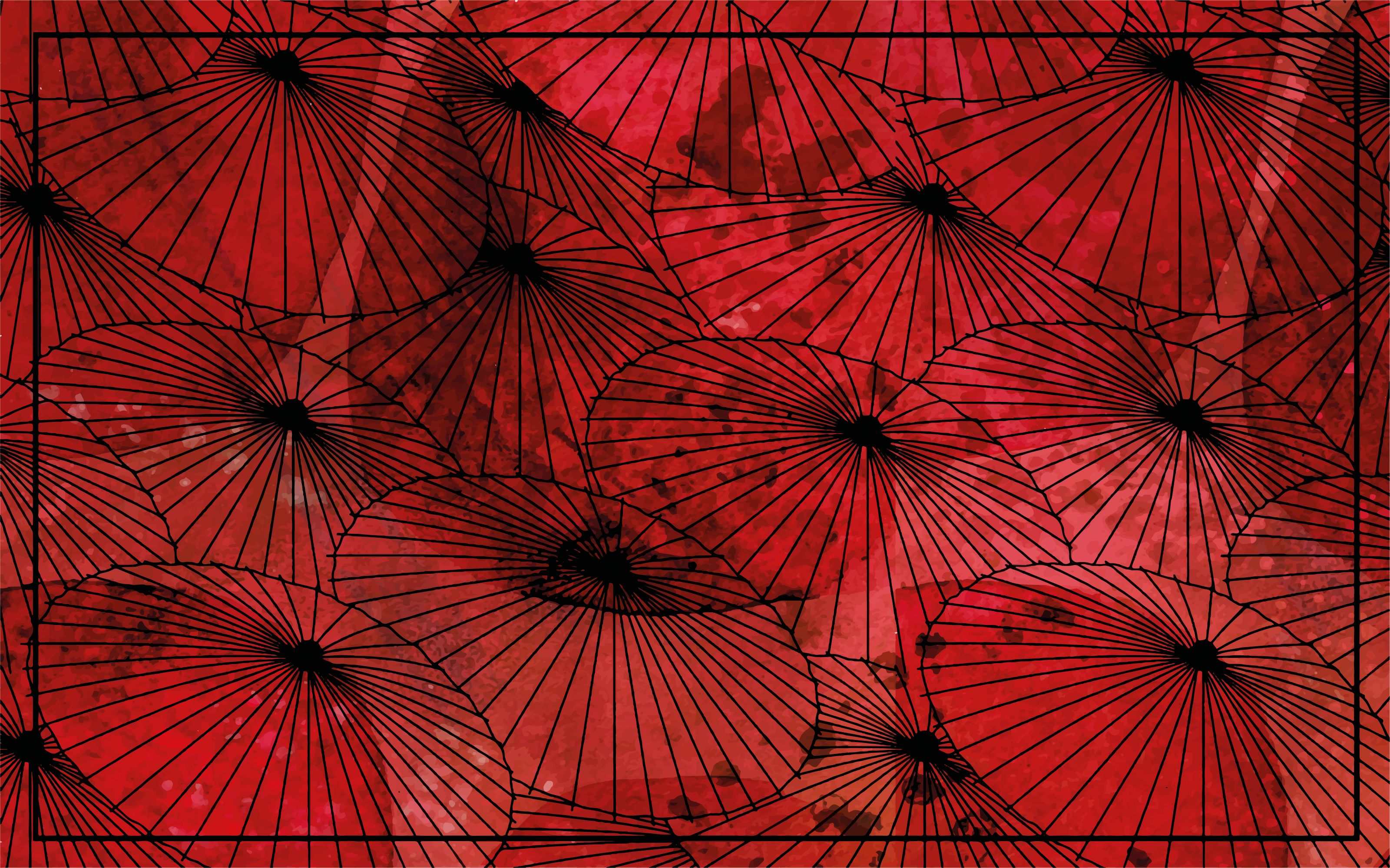 Sateenvarjo kuvio vesiväri rakenne vinyylimatto olohuoneeseen - Tenstickers