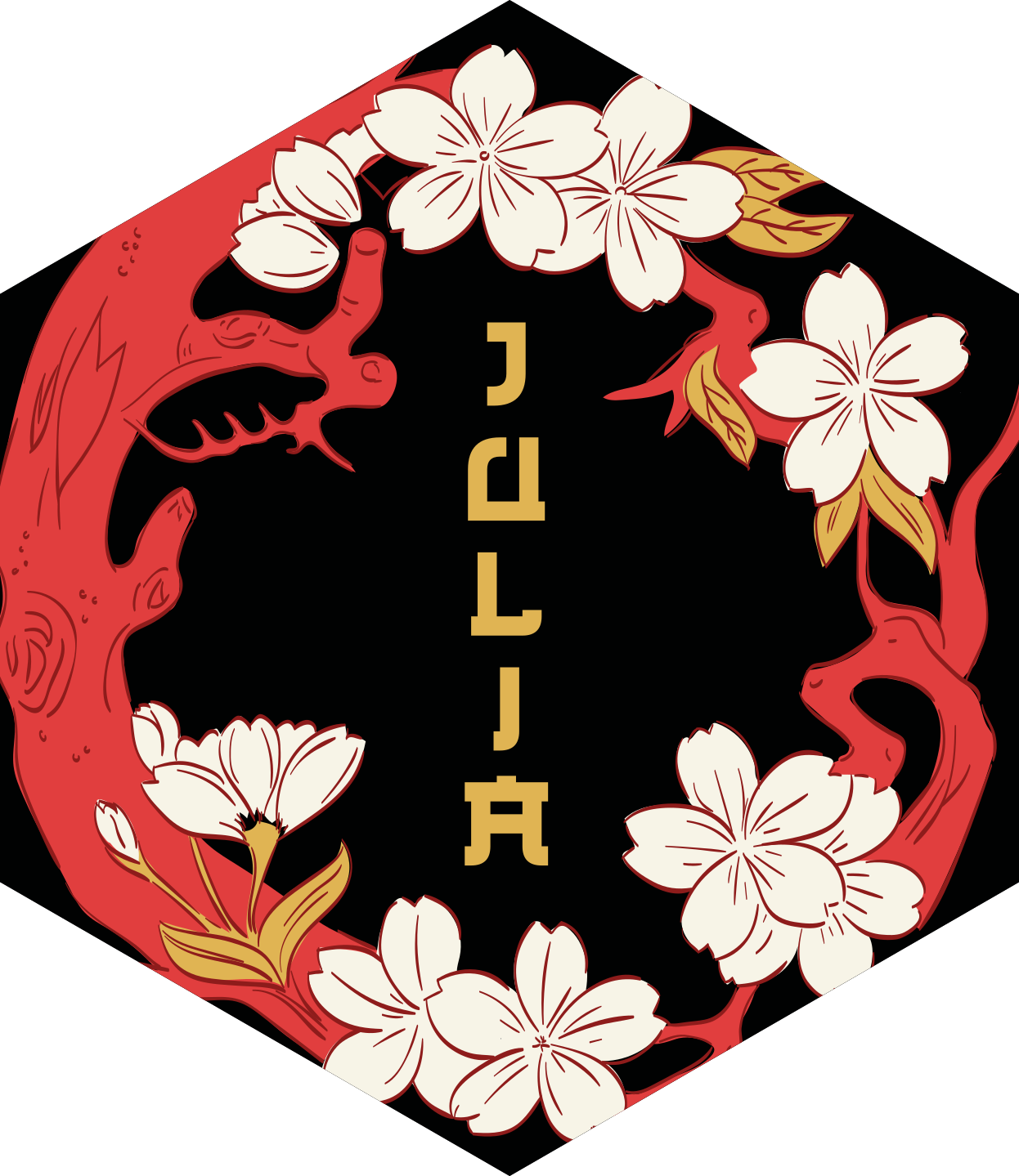 Henkilökohtainen kukkaharmonia nimi vinyylimatto - Tenstickers