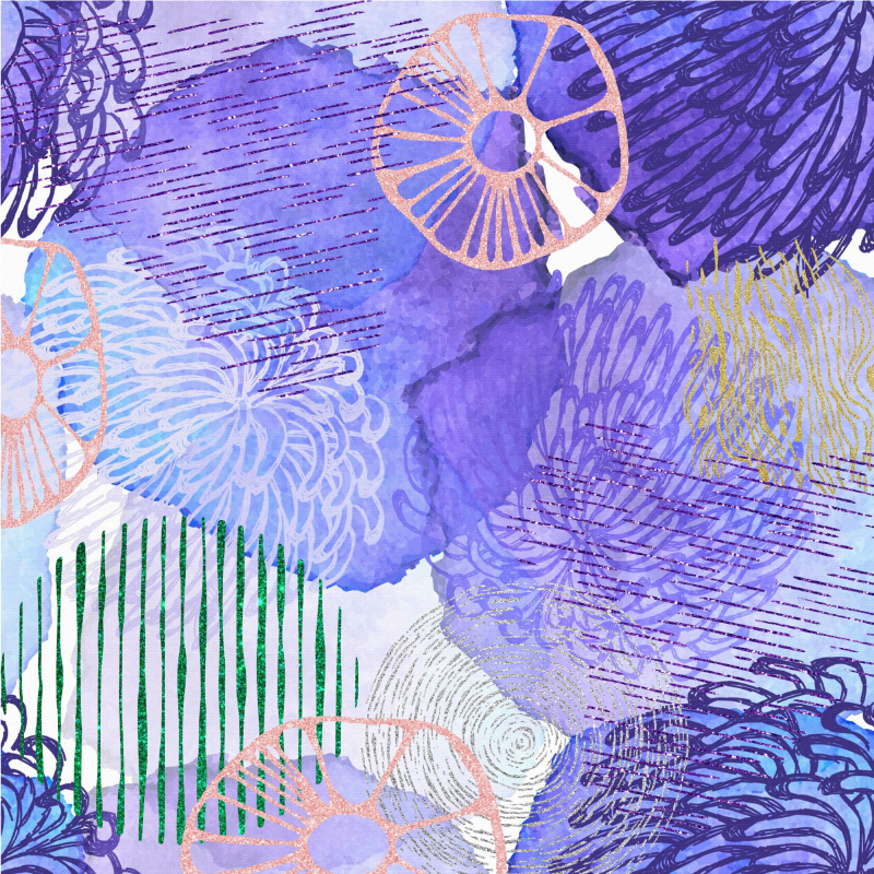 Kukkaisia pyörrekuvioita kylpyhuoneen vinyylimatto - Tenstickers