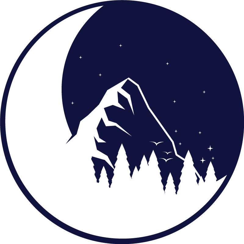 Söpö siluetti metsä ja kuu moderni vinyylimatto - Tenstickers