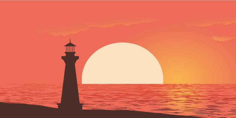 Rannikon auringonlaskunäkymä luonto vinyylimatto - Tenstickers